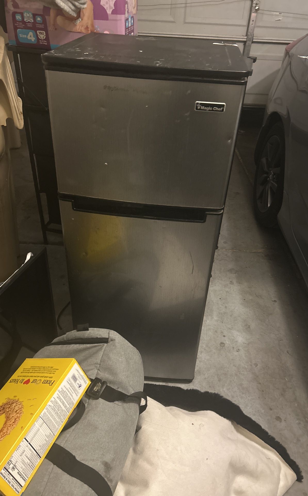 A magic chef fridge and freezer