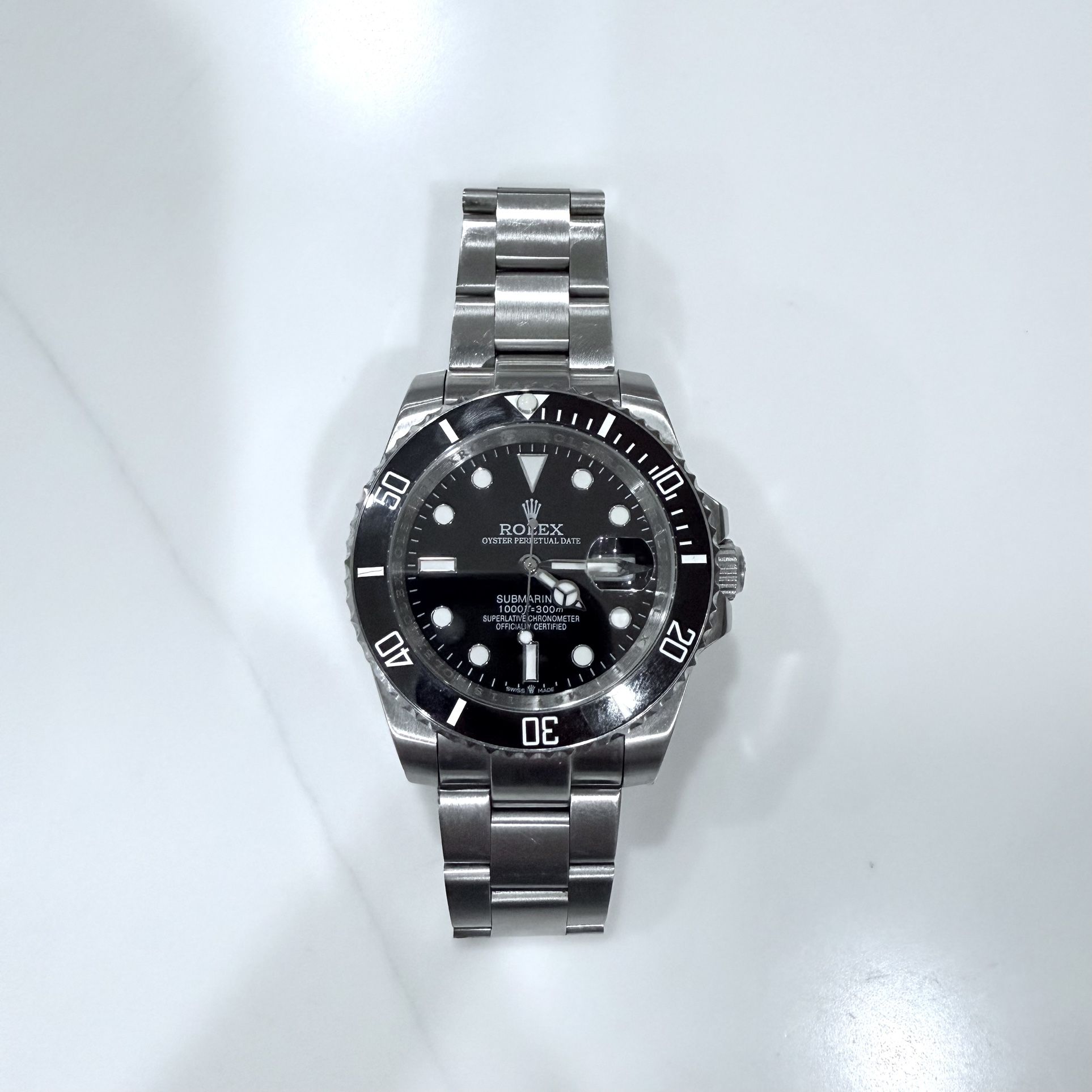 Luxury Stainless Steel Watch Black Dial
