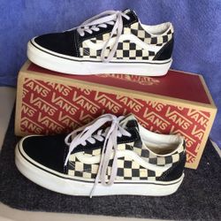 Vans Old School Checkered Pattern Shoes Size Men 5.5 Or Women Size7