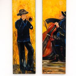 Bojanini Art Gallery – Hand-Painted Musician Panel Set (2 Pieces)