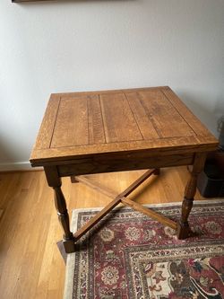 Antique Oak Draw-Leaf Dining Table