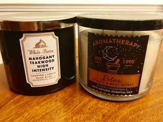 Bath & Body Works 3 Wick Mahogany Teakwood Black Chamomile