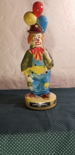 Vintage Ezra Brooks 1973 Clown Liquor Decanter Bottle