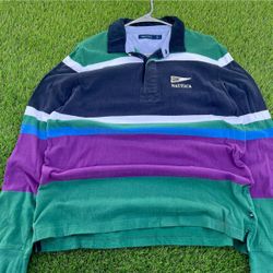 Vintage Nautica Men’s Long Sleeve Polo