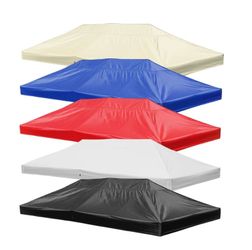 10x20 Ez Pop Up Tent Canopy Top Replacement 9.6'x19' (Color Opt:: White/ Red) - Sun Protections - Summer Sale