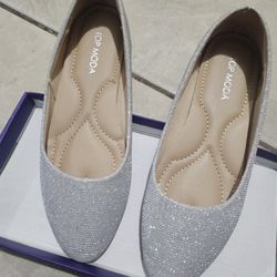 Silver Flats Size 6
