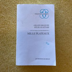Mille Plateaux Capitalisme Et Schizophénie Gilles Deleuze Felix Guattari