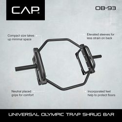 CAP Barbell Olympic Trap Bar, Hex Bar, Shrug Bar, Deadlift Bar
