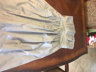 Davids bridal strapless silver dress size 6