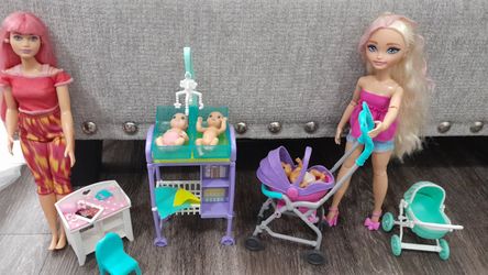Barbie Baby Nursery & Babysitting Playset – 2 Dolls, Babies & Accessories