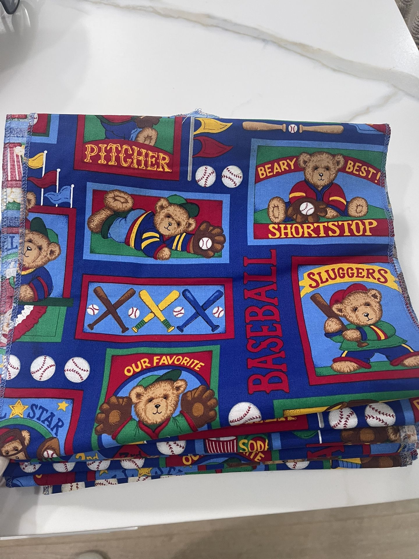 Baseball Teddy Bear Themed Table Runners