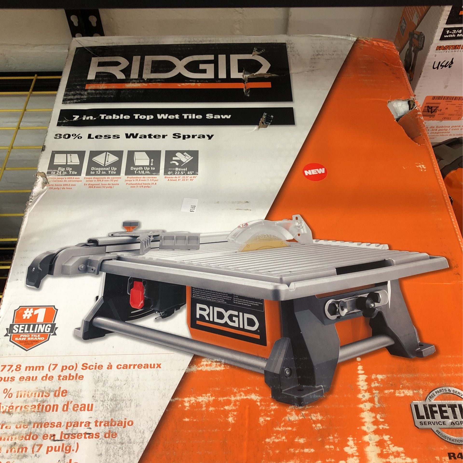 Brand New Ridgid 7” Table Top Wet Tile Saw $160