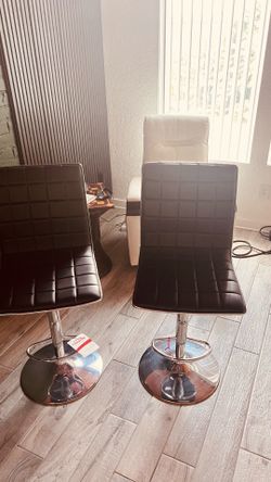 Set of Two Black Bar Stools