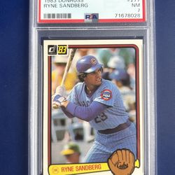 1983 Donruss Ryne Sandberg Rookie Baseball Card Graded PSA 7