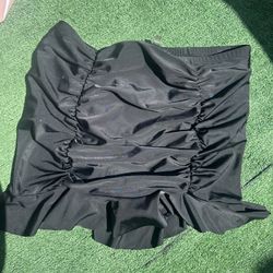 Torrid Swim Skirt Ruffle Ruched Black Mermaid