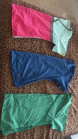 3 Scrub tops + 1 pair scrub pants