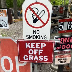 No smoking keep off the grass Sign