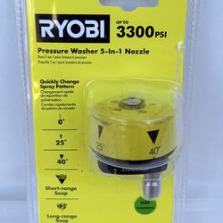 RYOBI 3300PSI Pressure Washer 5-In-1 Nozzle
