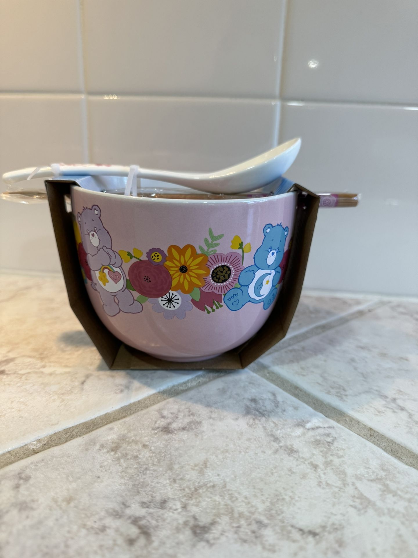 Care Bear Bowl With Spoon And Chopsticks 