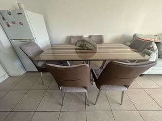 Dining Table Set with 6 Chairs