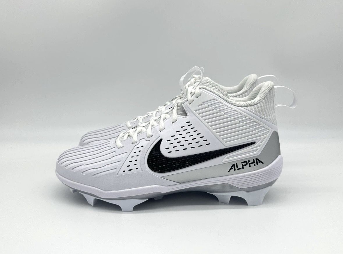 Nike Alpha Menace Strong Men's Football Cleats White Silver II5139-100 - Size 10 and 11