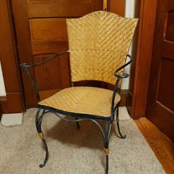 Wicker/Rattan & Iron Chair