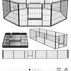 OFIKA Heavy Duty Metal Dog Playpen for Medium/Small Animals, 8 Panels