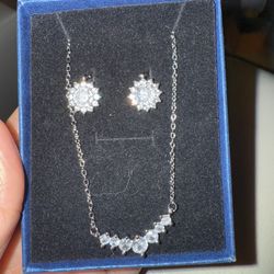 925 Sterling Silver Necklace & Earrings Set – Sparkling & Elegant