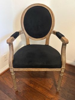 World Market Velvet Armchair and Stool