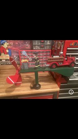 Fireman/Fire Truck Custom Wind Whirler. 26” Long