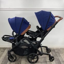 Twin Contour Curve Double Stroller (indigo) 