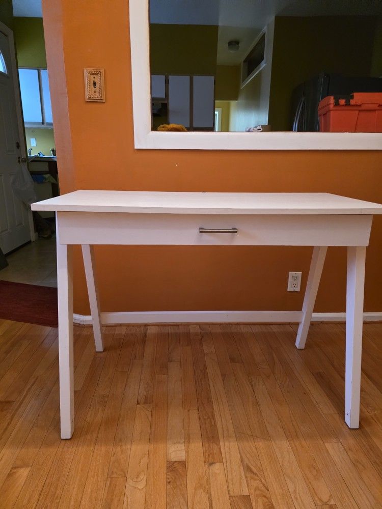White Console / Writing Table with Drawer – Great Condition