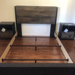 Bed Frame and Matching Night Stands 