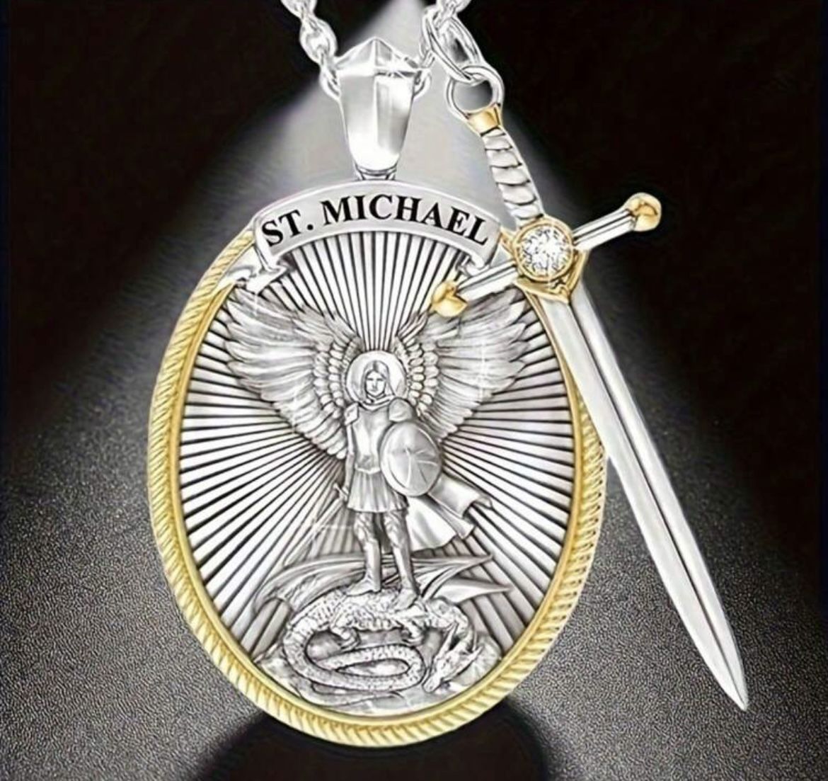 St Michael 🖤 Charm & Necklace $6