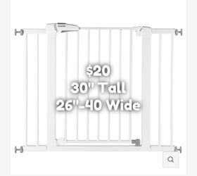 30” Tall By 26”-40” Wide Baby Gate Dog Gate Safety Gate Brand New Open Box 