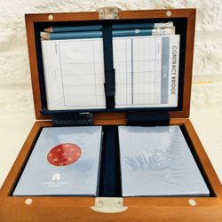 Michael Graves Bridge Game Set in Wood Case with Magnetic Latch brad new packed