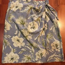 LIZ CLAIBORNE 100% Silk Floral Skirt
