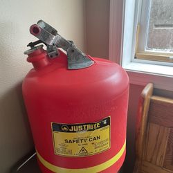 2.5 Gallon Plastic Safety Can, Type 1, Stainless Steel Hardware , Red - 14261