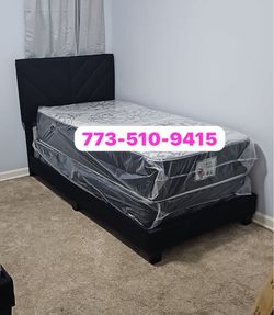 Brand New Twin Bed Frame With Mattress And Box Spring Ready For Delivery 🚛