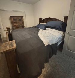 King bedroom set - frame, mattress, and two box springs