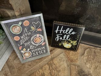 Fall Themed Decorative Signs Set of 2