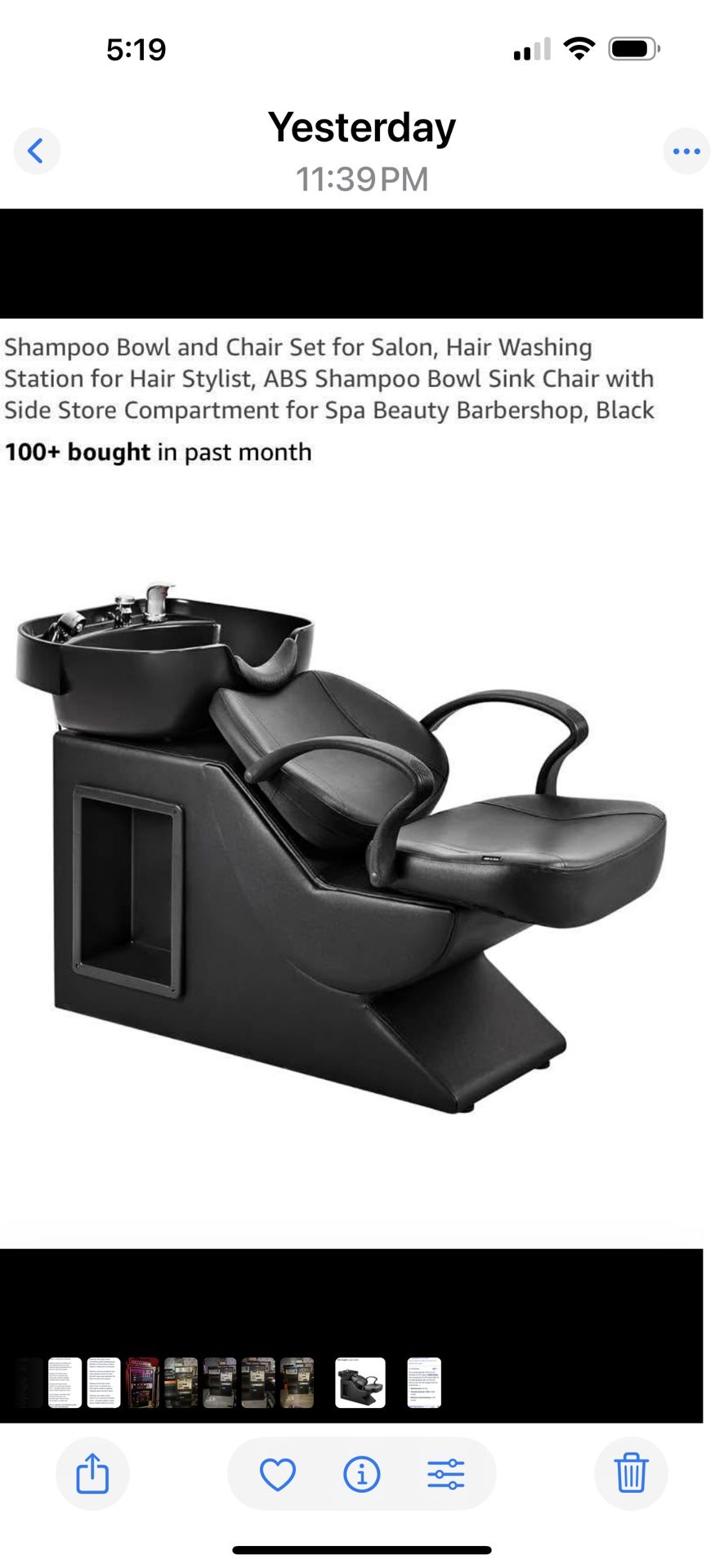 Hair salon shampoo chair $100