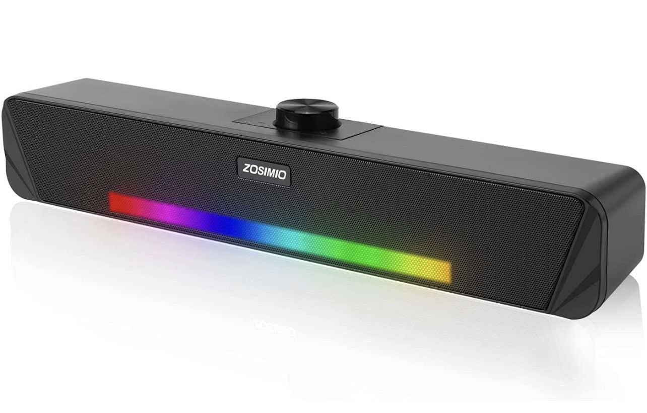 Computer Speaker, Stereo Sound Gaming Desktop Speakers with RGB Rhythm Lights