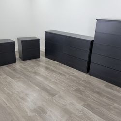 Dresser, Chest And 2 Nightstands - Cómoda, Gavetero Y 2 Mesitas De Noche 