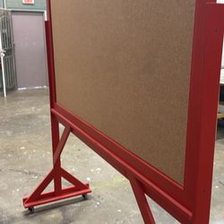 Cork  Board  72” W X 48” H  Whith Casters 3 Pices 