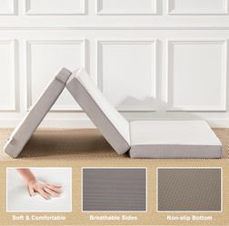 FULL 4” Trifold Memory Foam Camping Mattress-Guest-RV-Foldable Floor Bed 52”x73”x4” $120 FIRM