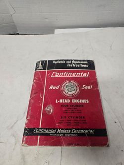 operation and maintenance instruction manual for Continental Red Seal L- Head engines published by Continental Motors Corporation
