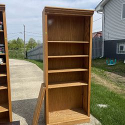 Oak bookshelves