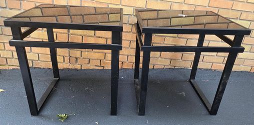 Glass top side tables