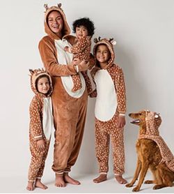 Big Kids Plush Reindeer One Piece Pajama | Size 18/20